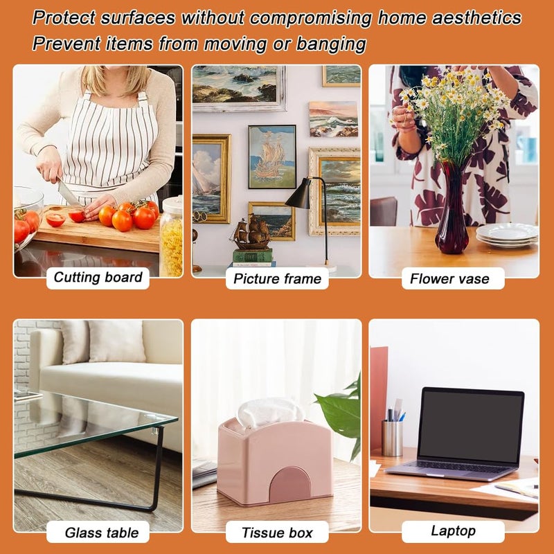 Shintop Furniture Bumpers - Clear Adhesive Bumper Pads Surface Protection for Wall and Wooden Floor Come with 100pcs (Hemispherical) - Image 5